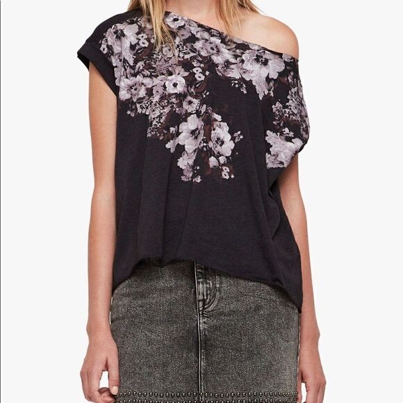 AllSaints Blue Lore Cori Tee - Picture 3 of 8